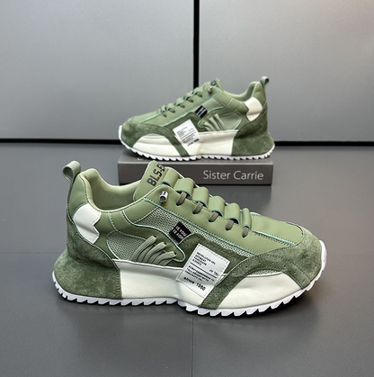 mesh thick-soled Daddy Forrest Gump sports casual shoes - White Light green color